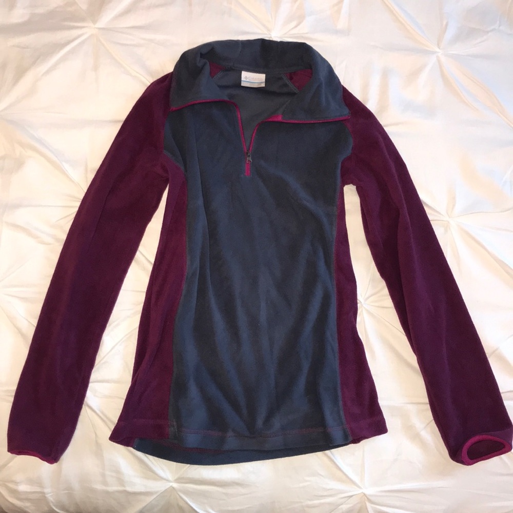 Purple/Gray Fleece 1/4 Zip Columbia Jacket